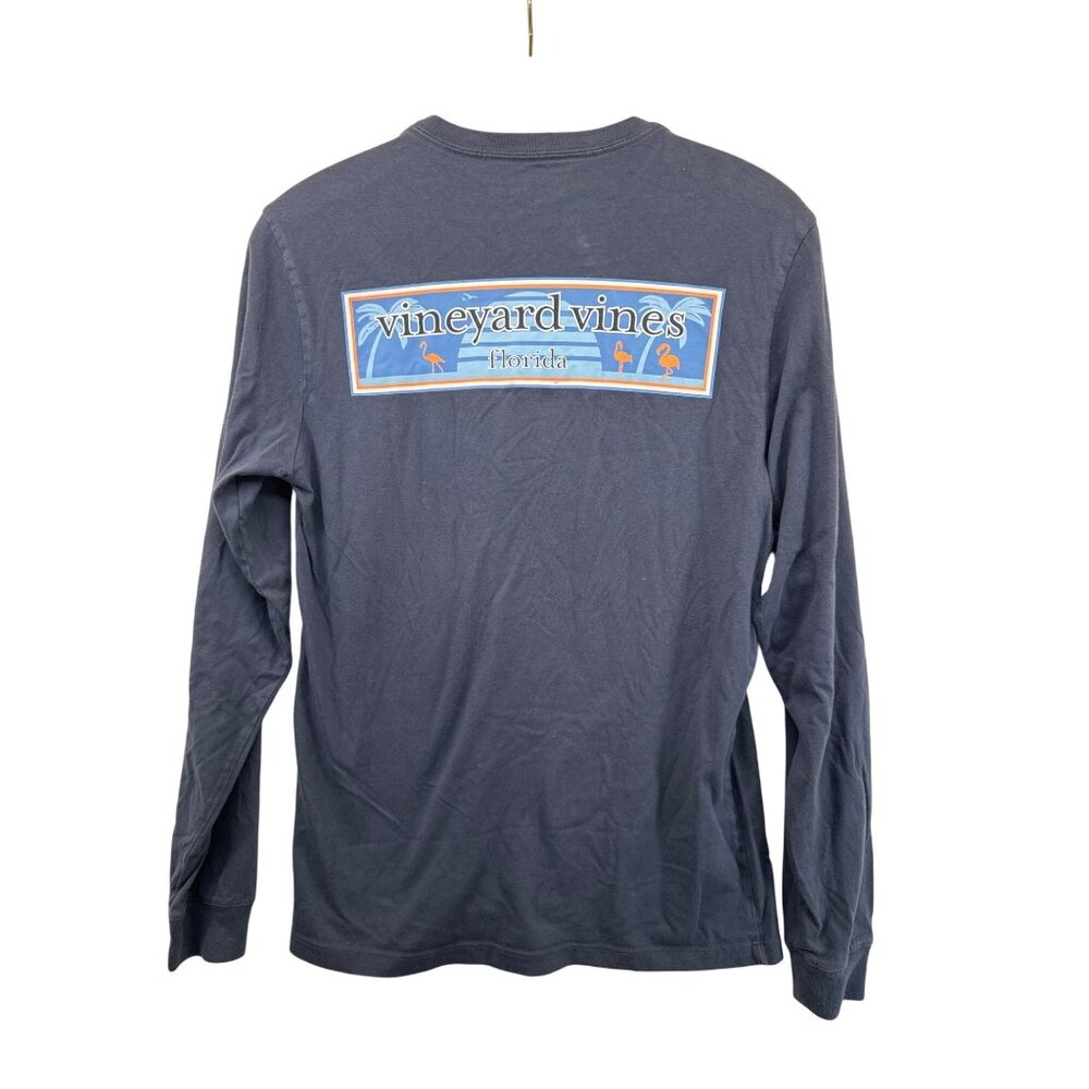 Vineyard Vines Adult TShirt Sz XS LS CrewNeck Jersey Knit Navy Blue Florida Logo - Picture 5 of 16